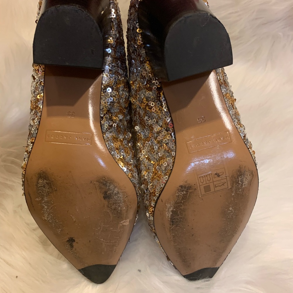 MARC JACOBS Kim Chelsea Sequin Ankle Boot Glitter - Picture 6 of 8